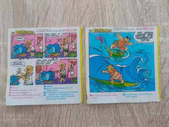 Вкладыши Kent The Flintstones №22 и №23 (1994), оригинал Киев
