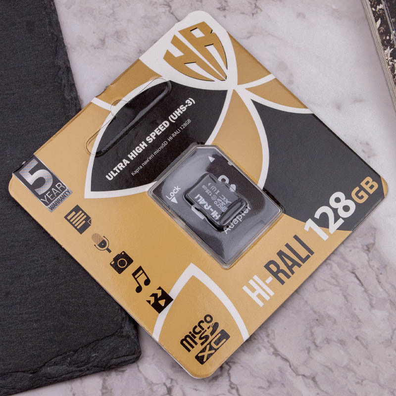 Карта памяти Hi-Rali (UHS-3) microSDXC Class 10 - 128GB (с адаптером) Херсон - зображення 3