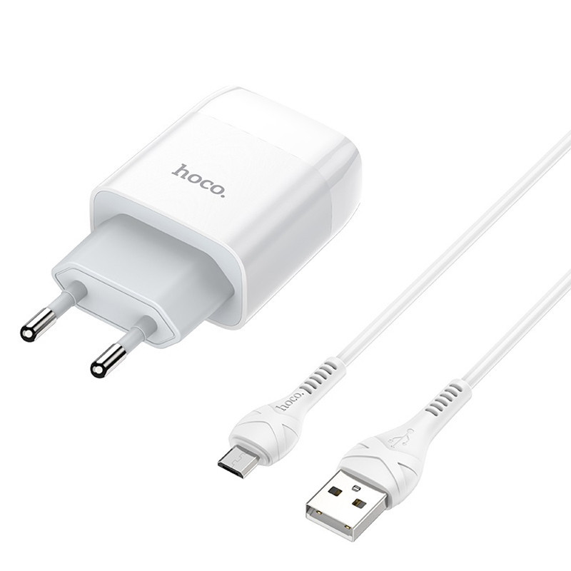 СЗУ Hoco C73A Glorious 2.4A (2USB-A) + кабель USB to MicroUSB Херсон - изображение 2