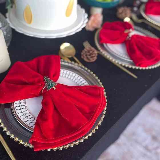 Салфетки бархатные Leeseph 45х45см красные 6 штук Одеса