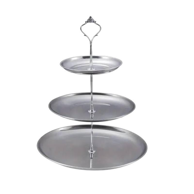 Подставка 3-ярусная для праздничной сервировки серебряная Одеса - зображення 2
