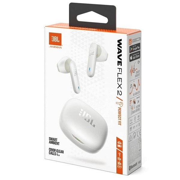 Bluetooth-гарнітура JBL Wave Flex 2 White (JBLWFLEX2WHT) (Код товару:39150) Харьков - изображение 8