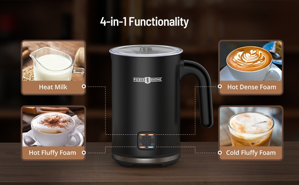 Спінювач молока PARIS RHÔNE, автоматичний капучінатор теплого та холодного молока 4-в-1 Капучинатор Косов - изображение 10