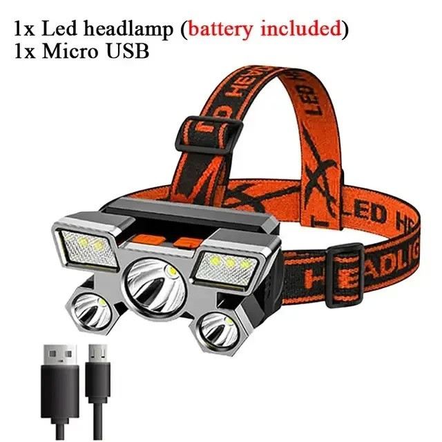 Налобний 5 світлодіодний із вбудованим акумулятором Найкраща цiна! Одеса - зображення 1