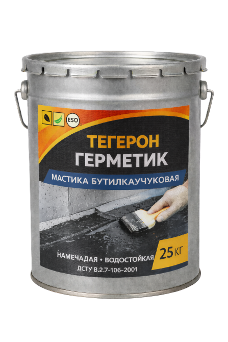 ТЕГЕРОН Герметик ЭКОБИТ ведро 25,0 кг мастика бутилкаучуковая ДСТУ Б В.2.7-77-98 Дніпро - зображення 1