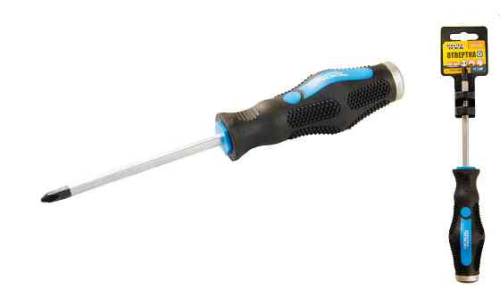 Отвёртка ударная крестовая магнитная MASTERTOOL PH2х100 мм ручка с TPR покрытием 49-5210 Харків