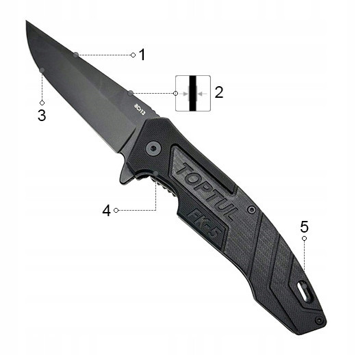 Нож складной карманный L225мм TOPTUL FK-5 Харків - зображення 9
