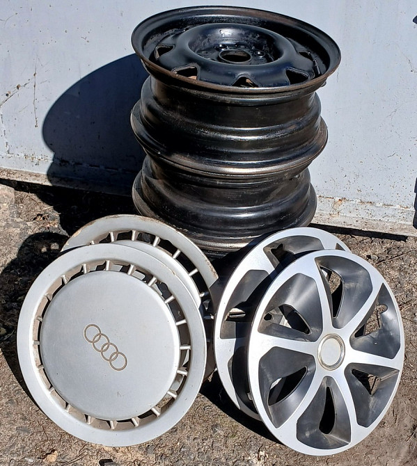 Автомобильные колесные стальные диски et45 5 1/2 jx R14, 4х108 с колпаками. Богодухів - зображення 2