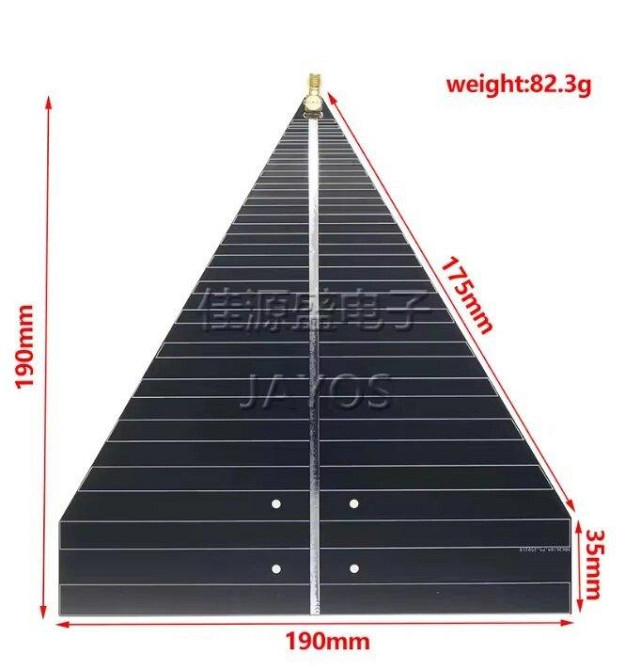 UWB антенна 500 - 6300 МГц 6-7 дБ, до 50 Вт, RP SMA-female, логопериодическая (10995) Днепр - изображение 5