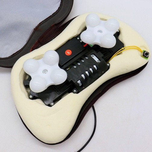 Массажная подушка инфракрасный роликовый массажер для шеи и спины Massage Pillow 19125 коричневая Киев - изображение 8