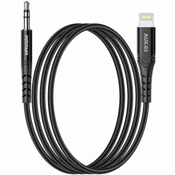 Аудио кабель Aux Amaya AUX-03 (Lightning to AUX 3.5mm) (1m) Херсон