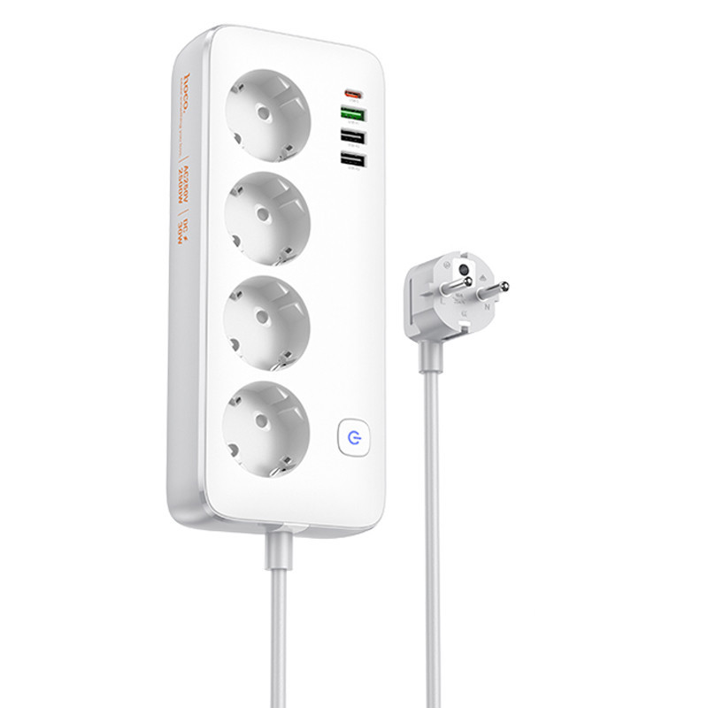 Удлинитель Hoco AC22 Sunlight (PD30W/1C/3A/4xSocket) (1.5m) Херсон - изображение 1