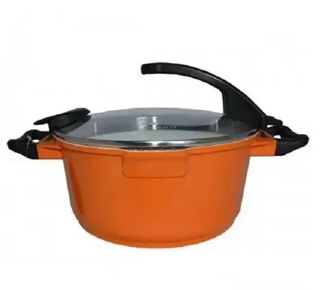 Каструля з кришкою Barton Steel BS-6924-orange 24 см 3.3 л оранжева Киев - изображение 1