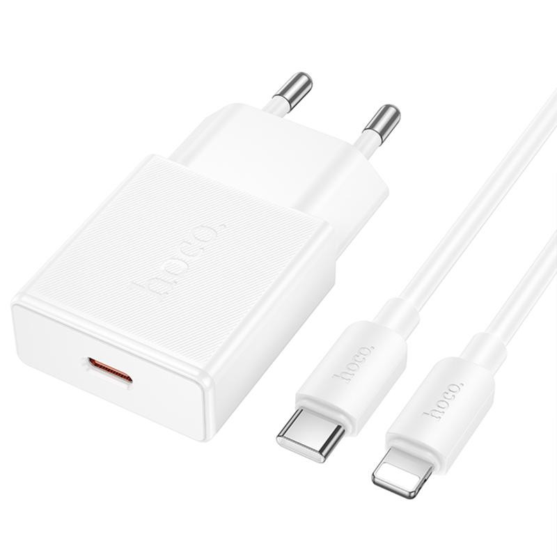 СЗУ Hoco N72 Speed ultra-thin PD20W (1USB-C) + кабель Type-C to Lightning Херсон - изображение 5