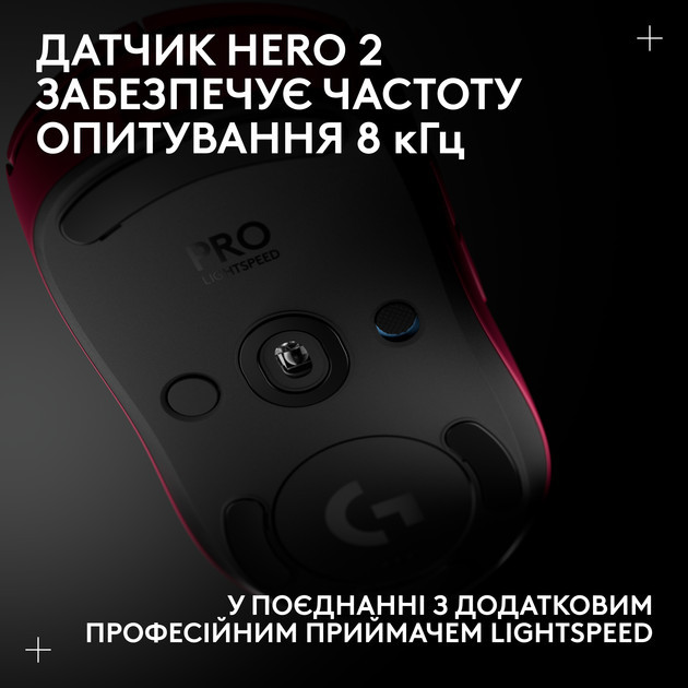 Мышь компьютерная безпроводная Logitech PRO 2 Lightspeed Magenta L910-007309 розовая Киев - изображение 9