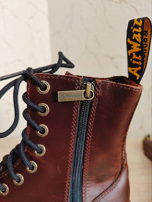 Ботинки Dr. Martens Vegan Jadon Ii Cherry Red Oxford Rub Off 39р/27 см Роздільна - зображення 8