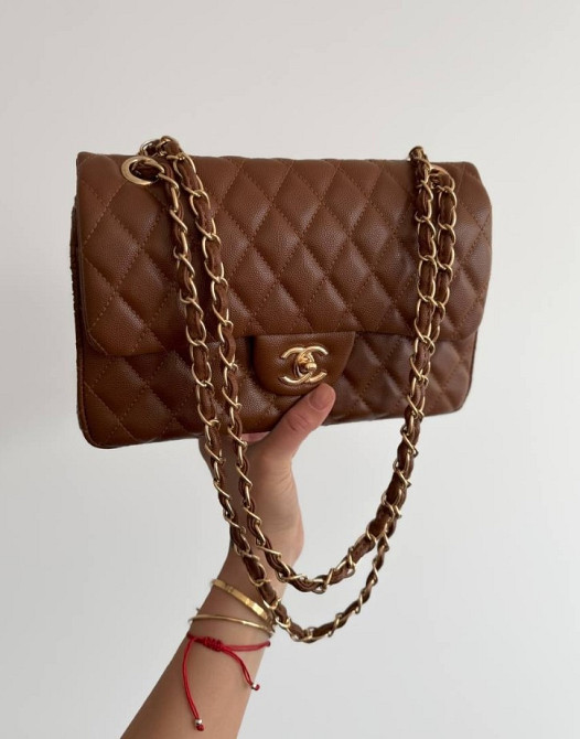 Сумка жіноча через плече кросс-боді Chanel рудого чорного кольору GB0016 Київ - зображення 6