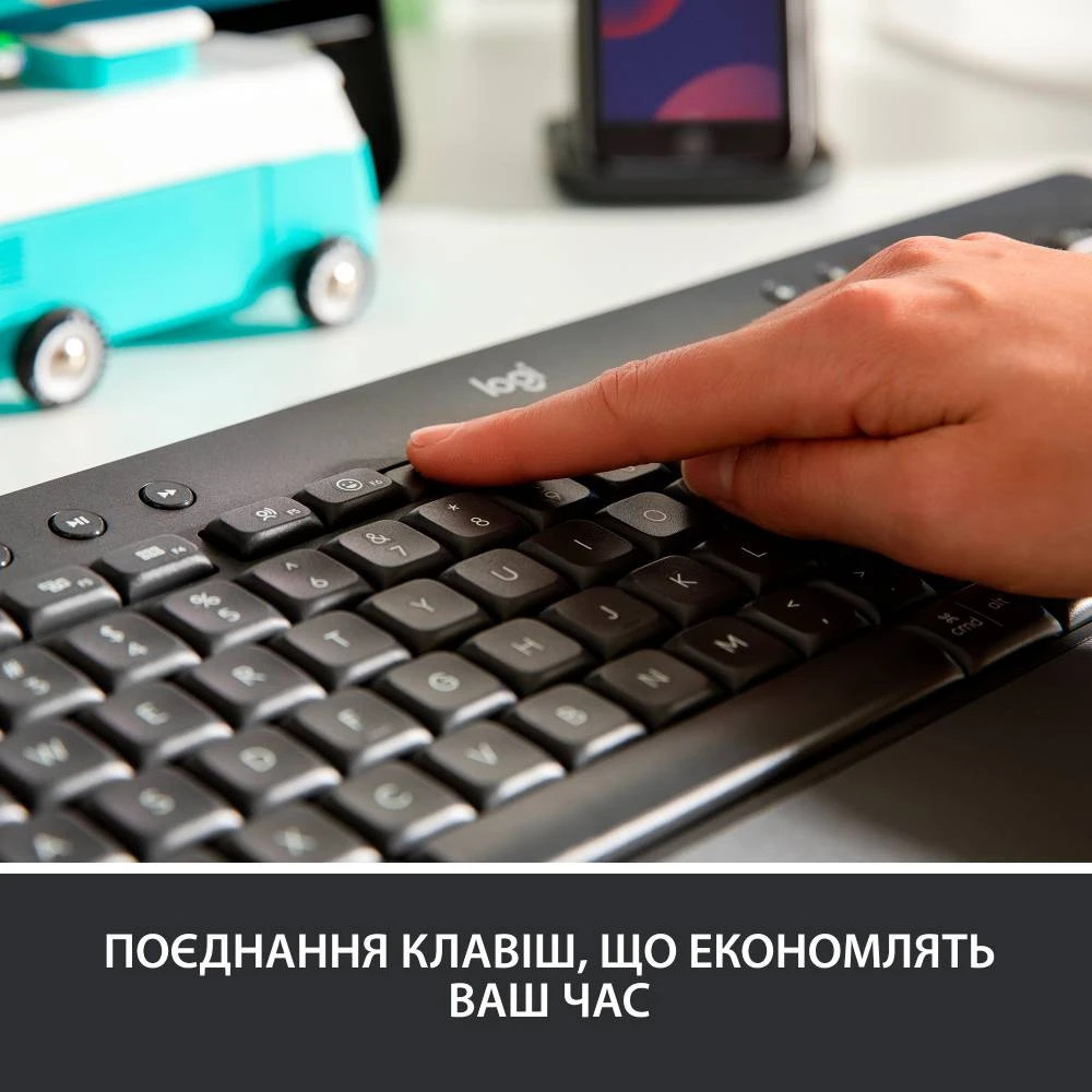 Клавиатура компьютерная безпроводная Logitech Signature K650 USB/Bluetooth Graphite 920-010945 графи Київ - зображення 2