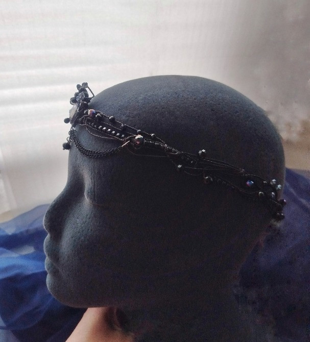 Фейрі чорний ланцюжки підвіски діадема фентезі казкові корона обруч волосся ельфійське івент сцена Луцк - изображение 4