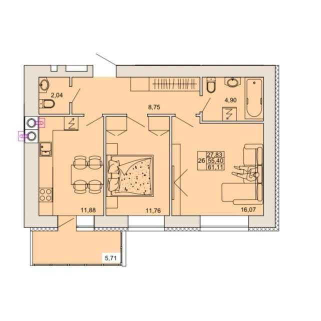 продажа 2-к квартира Полтава, Шевченковский, 53906 $ Полтава - изображение 11