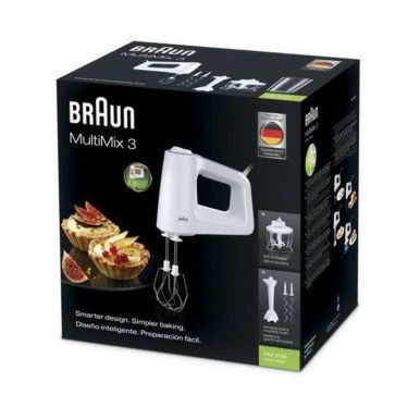 Миксер ручной Braun HM 3135 WHITE 500 Вт белый Київ - зображення 12
