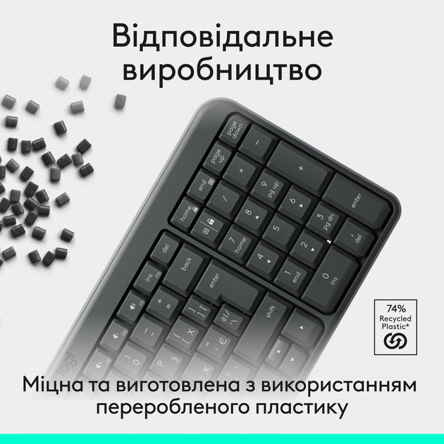 Клавиатура компьютерная безпроводная Logitech K250 Wireless Keyboard Graphite L920-013822 графитовая Київ - зображення 6