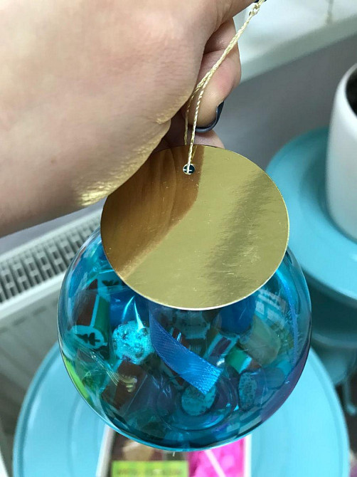 Новогодний прозрачный разъемный шар для конфет Київ - зображення 9