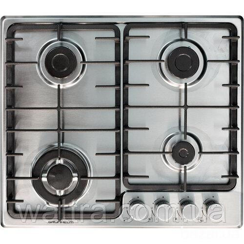 Газовая варочная поверхность Grunhelm GPG 6355 IF WOK (4 конфорки, нержавеющая сталь) новая Киев - изображение 1