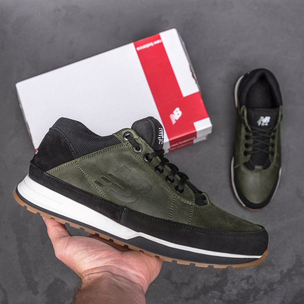 Мужские кожаные кроссовки NB Clasic Green Киев - изображение 10