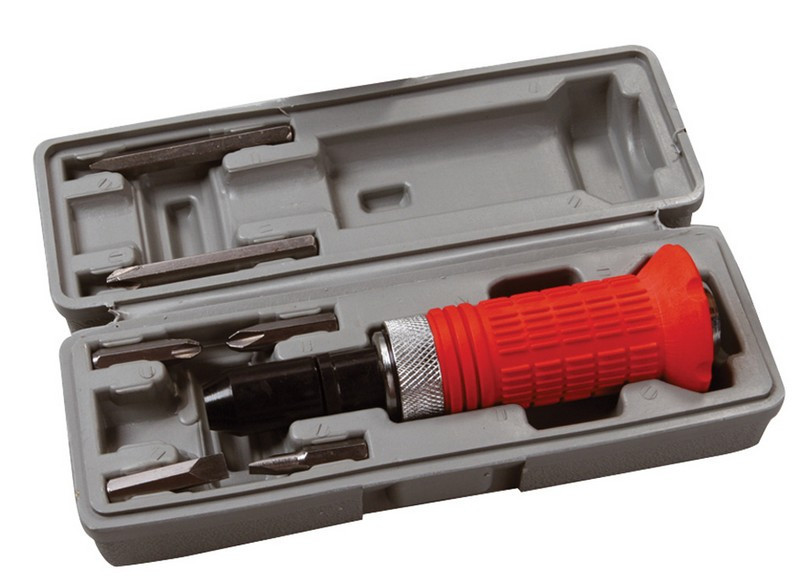 Отвёртка ударно-поворотная MASTERTOOL TPR накладка с насадками 6 шт в кейсе 40-0150 Харьков - изображение 1