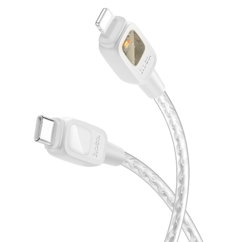 Дата кабель Hoco U124 Stone silicone power-off Type-C to Lightning (1.2m) Херсон - зображення 2