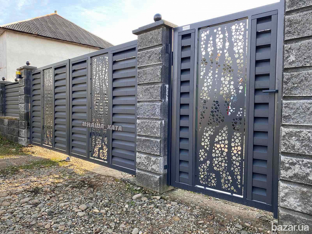 Якісні ворота розпашні та відкатні від виробника огорож Наша Хата Черкаси - зображення 1