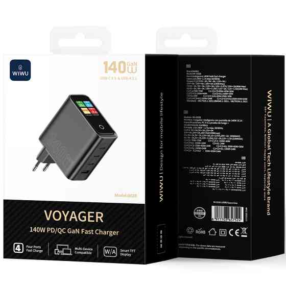 СЗУ WIWU G028 Intelligent PD140W+QC3.0 GaN (1USB-A/3C) Херсон