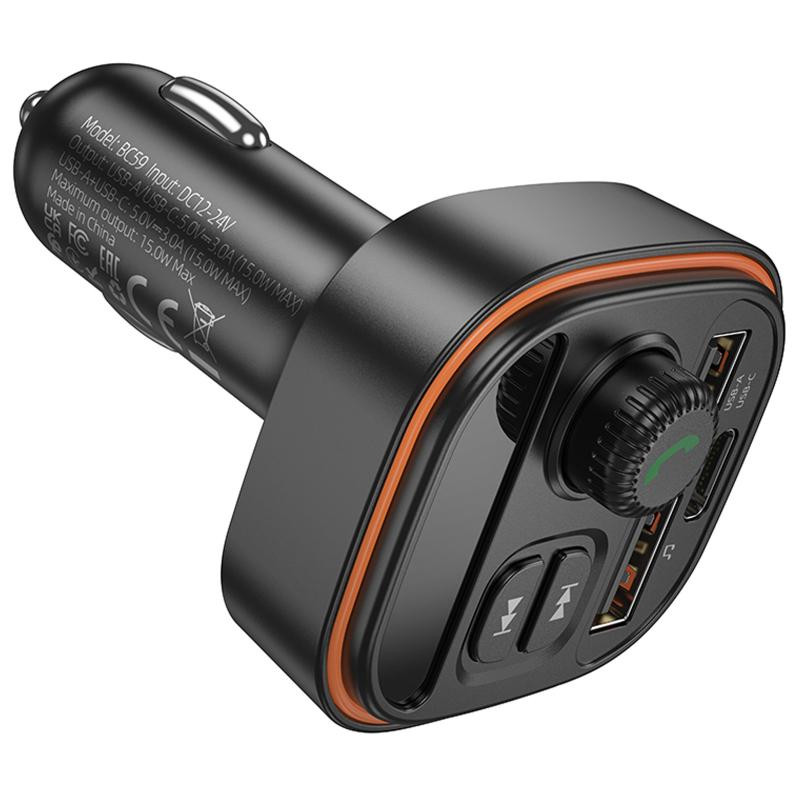 АЗУ FM модулятор Borofone BC59 Heroic (2USB-A/1C) Херсон - зображення 5