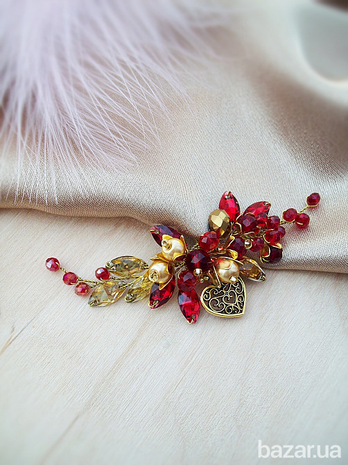 Бажання серця серце прикраси рубіновий золотистий червоний ручна робота Луцьк - зображення 6