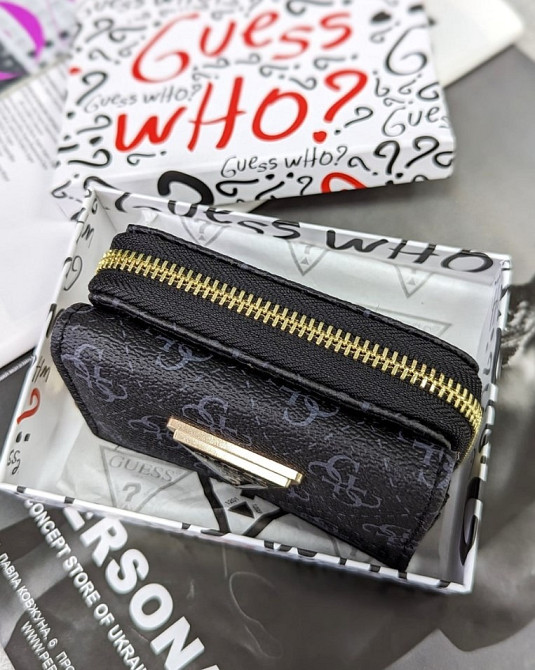 Міні гаманець жіночий чорний Guess міні конверт AN85 Киев - изображение 2