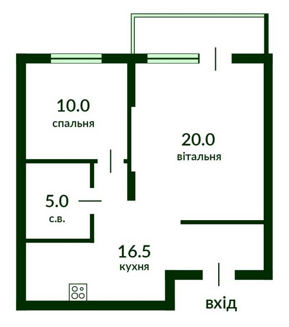 продажа 1-к квартира Киев, Голосеевский, 126800 $ Київ - зображення 3