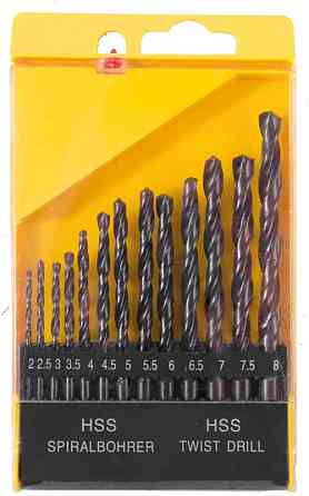 Набор сверл для металла MASTERTOOL 13 шт HSS BLACK 2-8 мм plastic box 11-0213 Харків