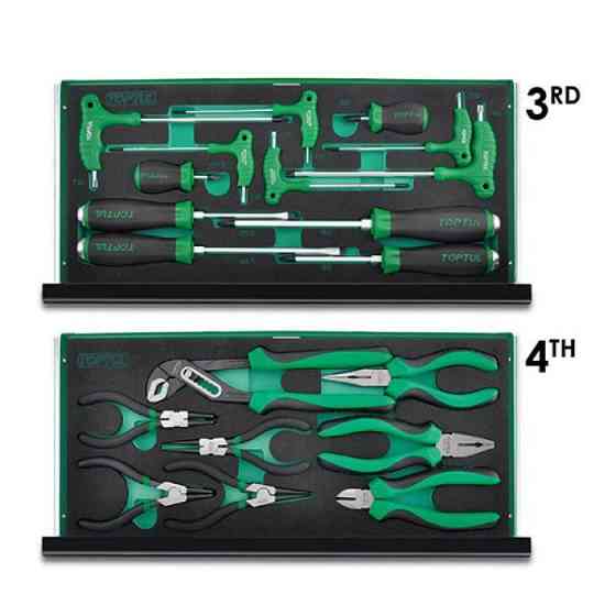 Ящик с набором инструментов для автосервиса TOPTUL 3 секции 82 ед. GCAZ0016 Харків