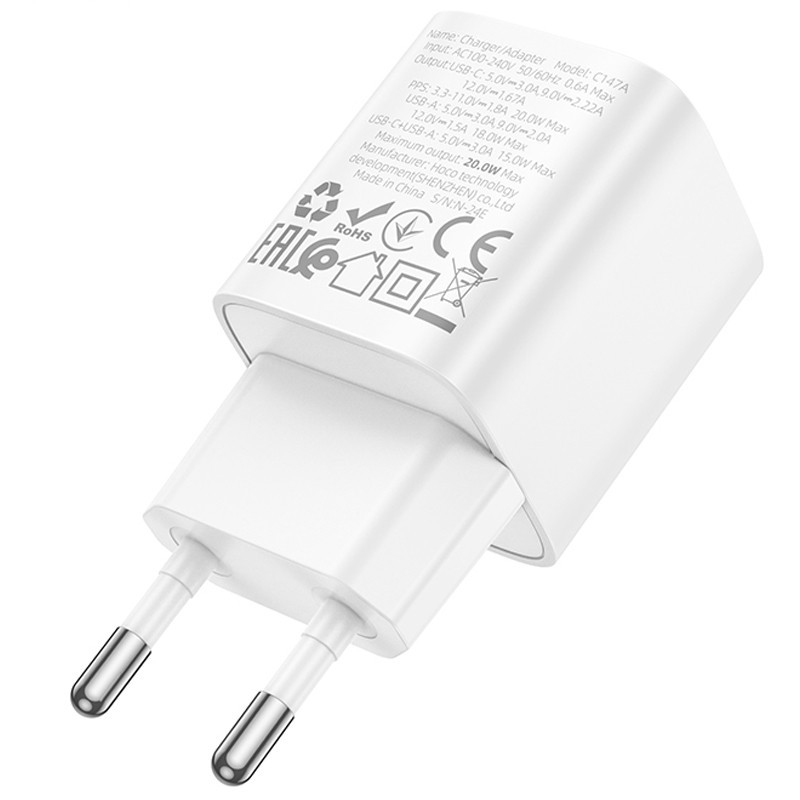 СЗУ Hoco C147A PD20W+QC3.0 (1USB-A/1C) Херсон - изображение 7