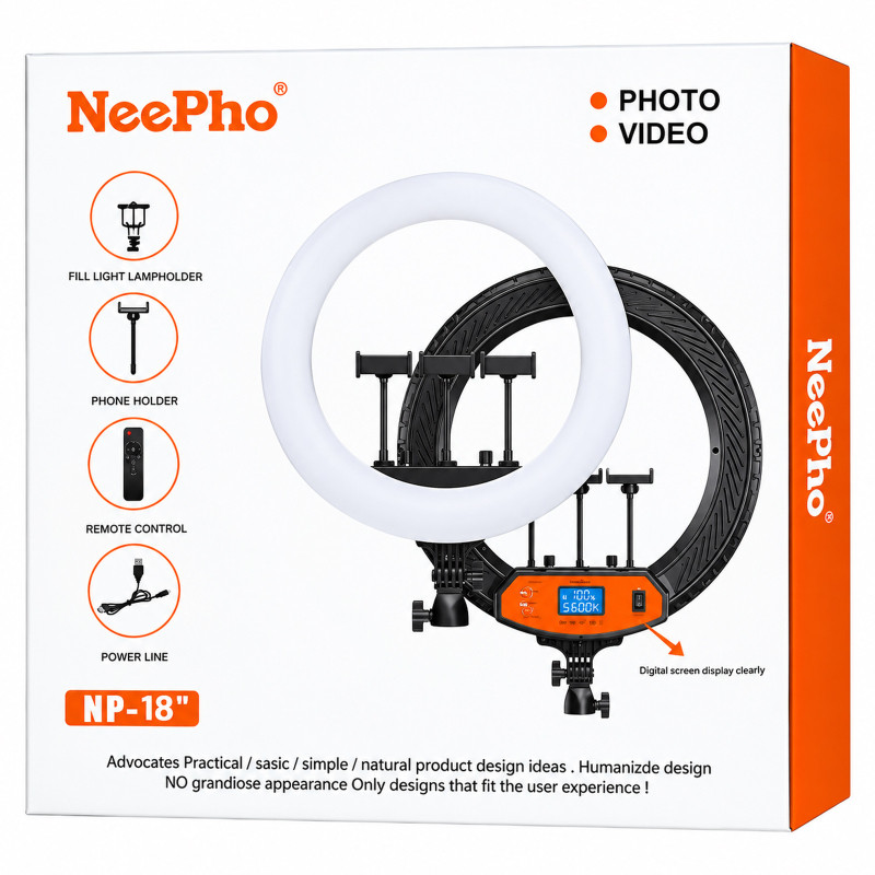 Кольцевая светодиодная LED лампа Neepho NP-18 Херсон - зображення 4