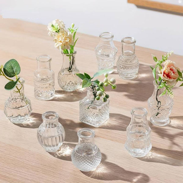 Набор стеклянных прозрачных мини ваз Leeseph 10 шт Одеса - зображення 1