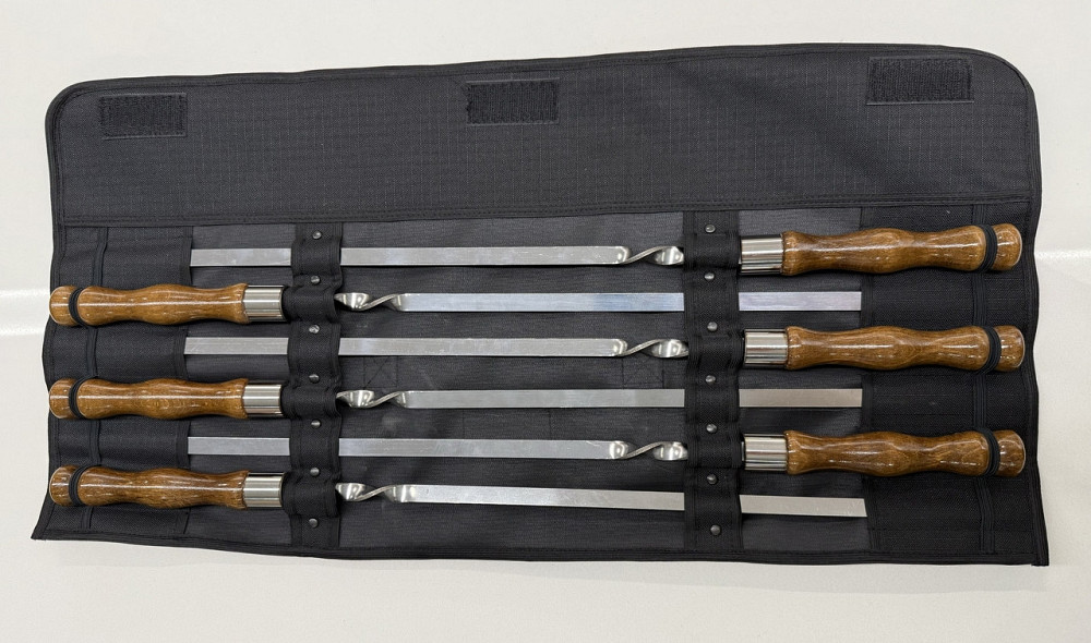 Набор шампуров с деревянной ручкой из нержавеющей стали "каштан" Харків - зображення 1