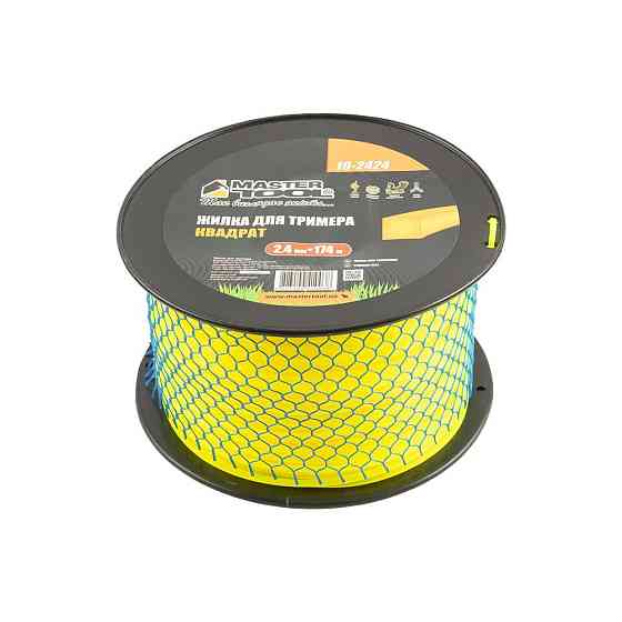Леска для триммера MASTERTOOL КВАДРАТ 2,40 мм 174 м катушка 19-2424 Харків