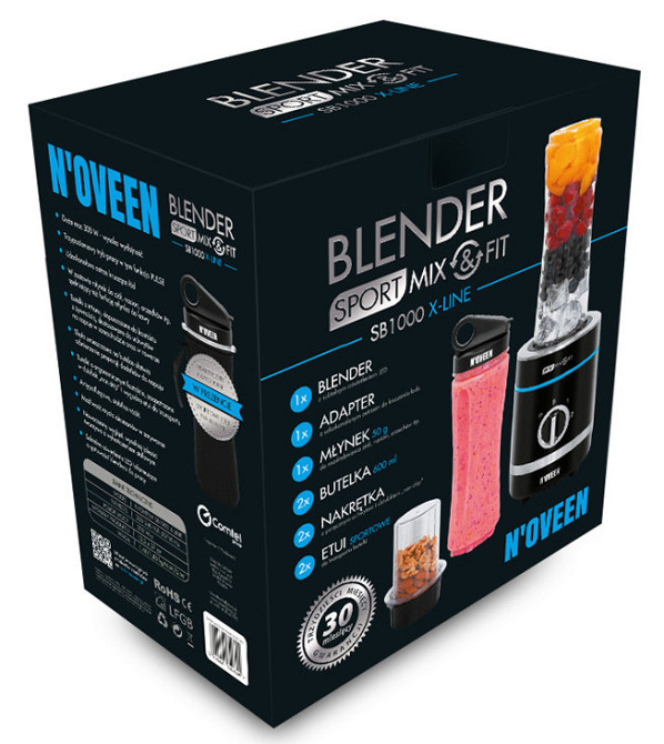 Фитнес-блендер Noveen Sport Mix & Fit SB-1000-Xline-BlaСk 300 Вт черный Київ - зображення 9