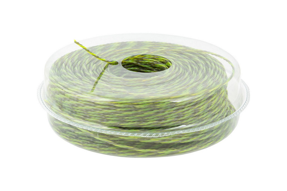 Леска для триммера бесшумная MASTERTOOL SPIRAL SQUARE 2.40 мм 131 м (блистер) двухцветная 19-0412 Харків - зображення 1