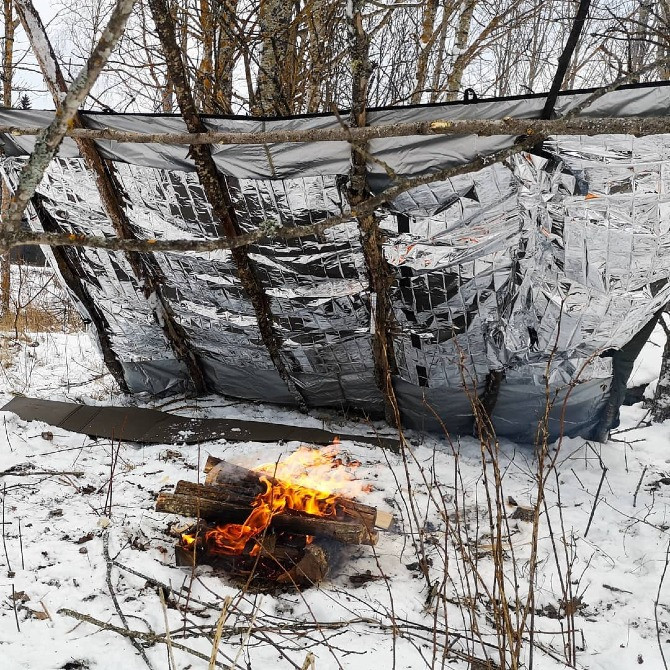 Спасательное одеяло 130×210 мм аварийное покрывало из фольги Київ - зображення 4