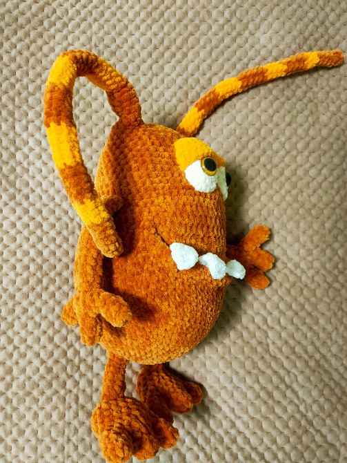 Іграшка м'яка в'язана Монстр помаранчевий ручна робота Нововолынск - изображение 3