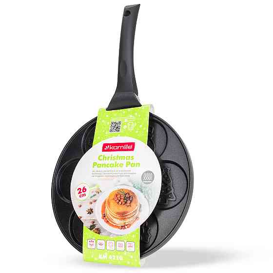 Сковорода для блинов и панкейков Kamille Christmas Pancake 26см Одеса