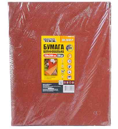 Бумага шлифовальная водостойкая MASTERTOOL Р100 230х280 мм 20 шт 08-2610-Р Харьков